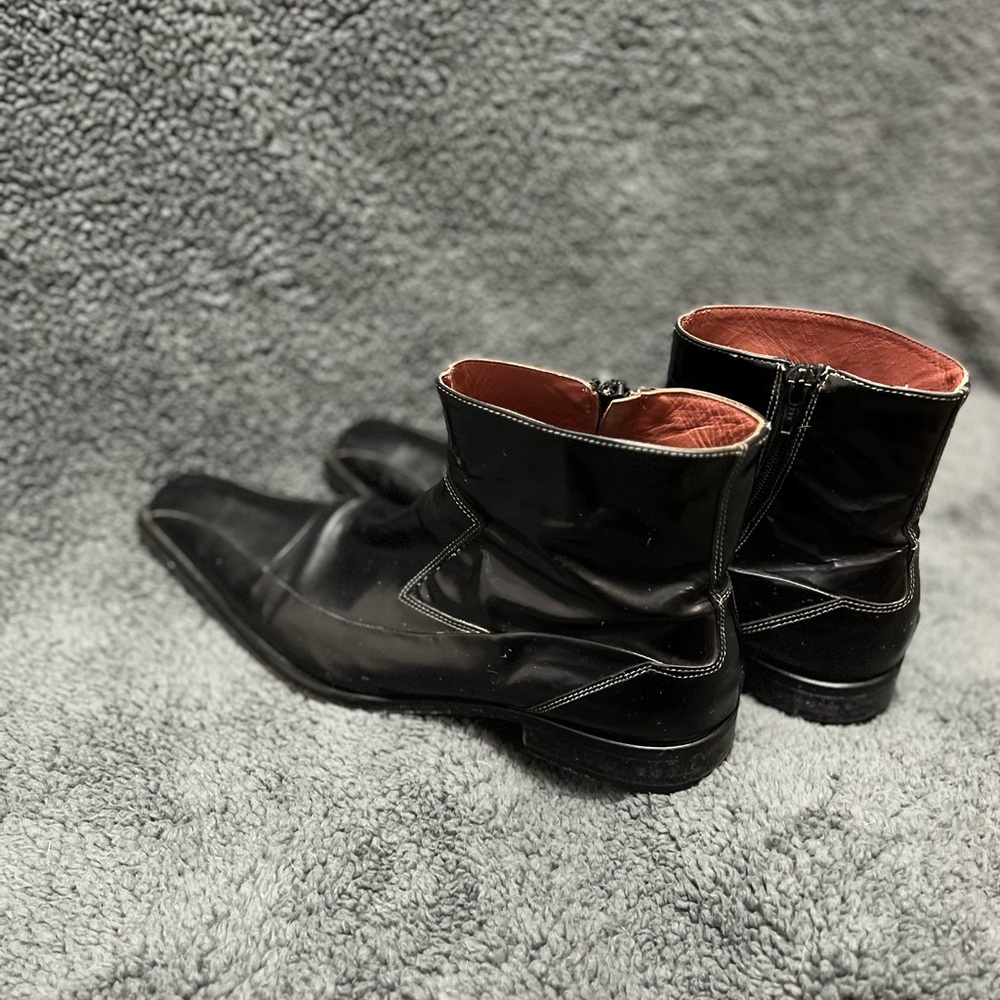 Jo Ghost Men's Black Leather Ankle Boots - Picture 3 of 8